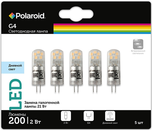    Polaroid 12V G 2W 6500K G4 200lm . 5, 10