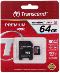   Transcend microSDXC 64GB Class 10 UHS-I 400x (Premium)