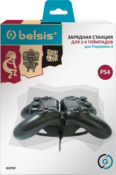 Зарядная станция Belsis на 2 геймпада для PS4