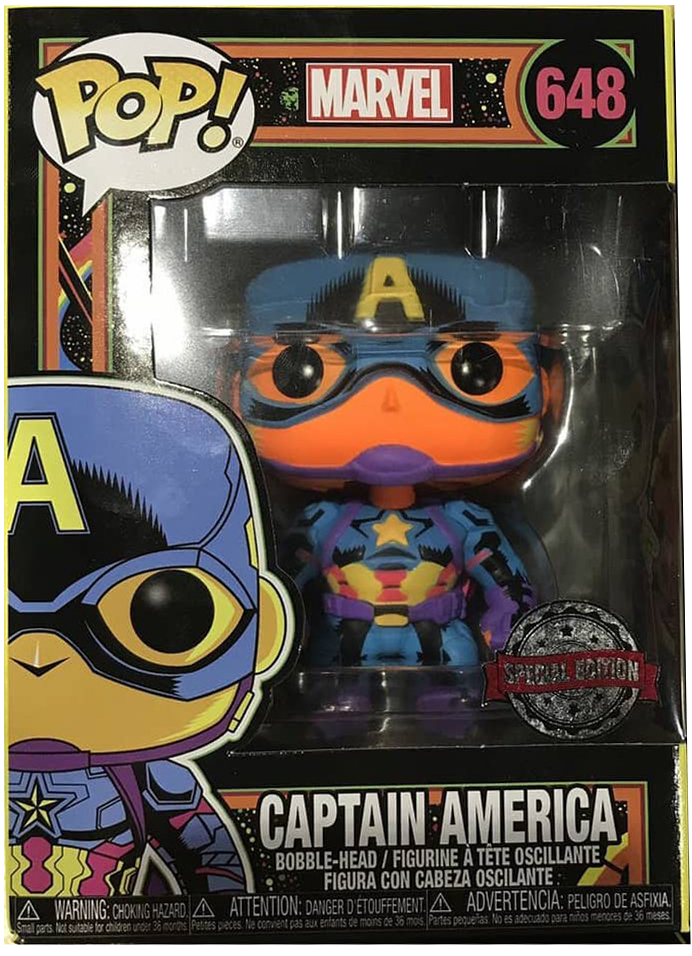 

Фигурка Funko POP Marvel: Black Light – Captain America Bobble-Head Exclusive (9,5 см)