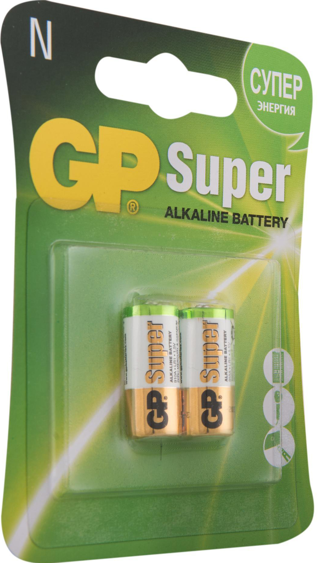 Алкалиновые батарейки GP Super Alkaline 910A типоразмера N (Блистер, 2 шт)