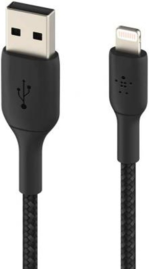 

Кабель Belkin в оплетке BOOST CHARGE USB-A/Lightning, 2м (черный) (CAA002bt2MBK)