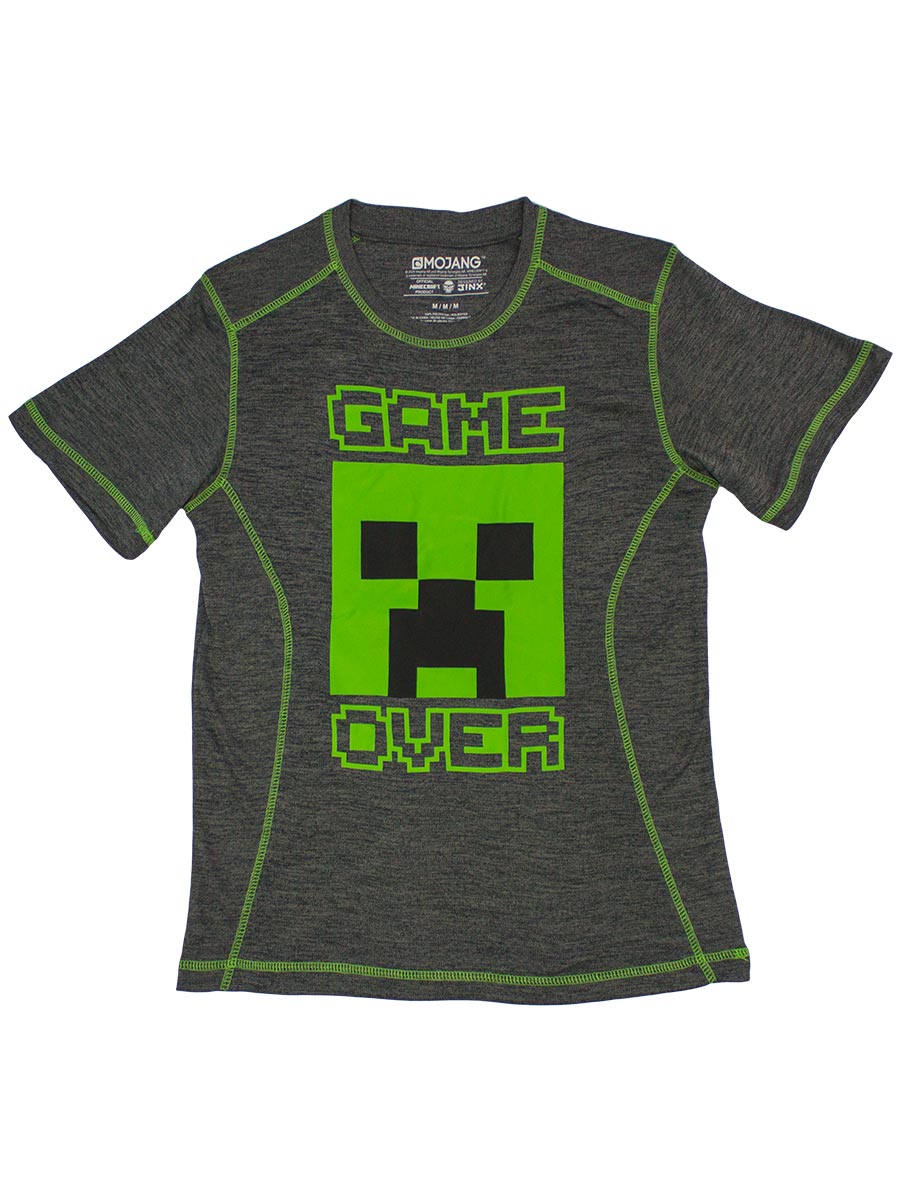 цена Футболка Minecraft – Game Over (серая)