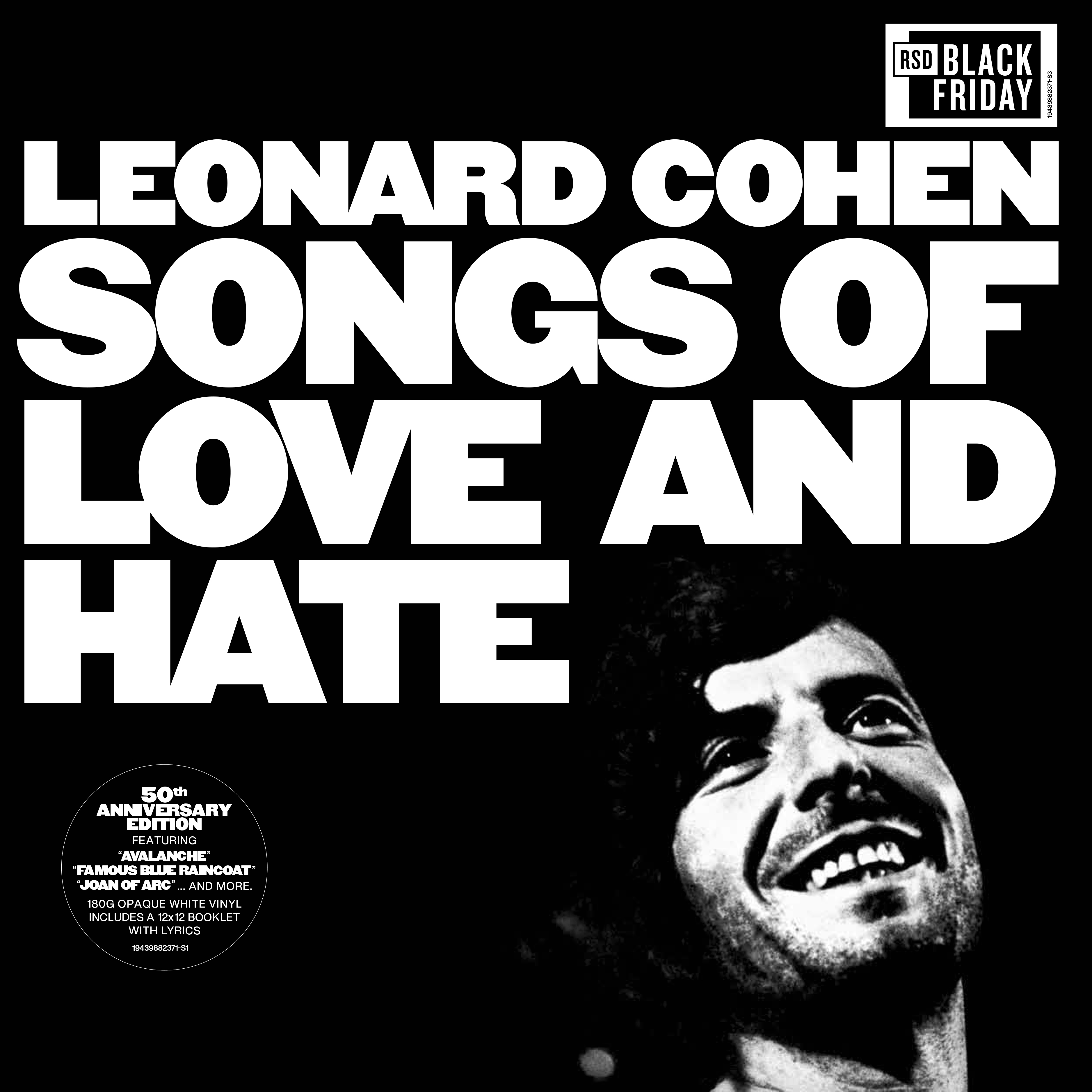 Leonard Cohen – Songs of Love and Hate. 50th Anniversary. Coloured White Vinyl (LP)