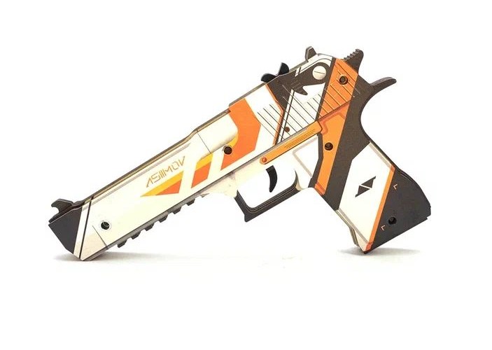 Оружие игровое / резинкострел пистолет Дезерт Игл 2 – Азимов (деревянный)