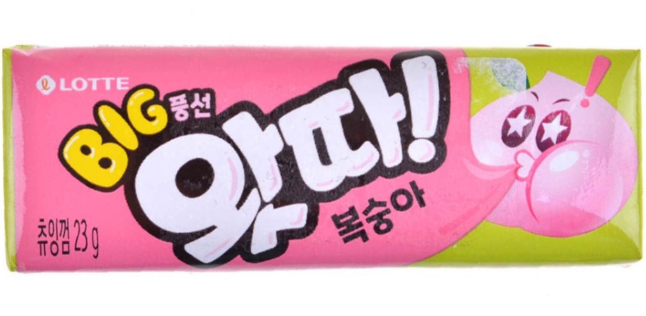 Жевательная резинка Lotte: WHATTA Big Bubble Gum Peach – Вкус персика