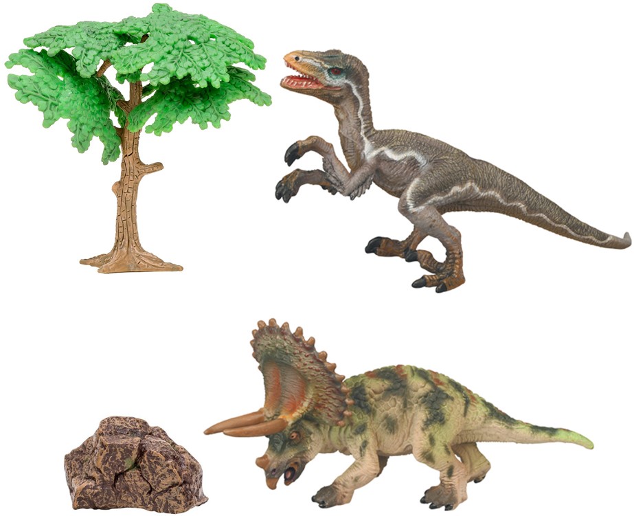 Набор фигурок Мир динозавров: Трицератопс и троодон (MM216-076)