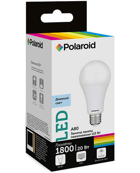 

Светодиодная лампа Polaroid 220V A80 20W 6500K E27 1800lm