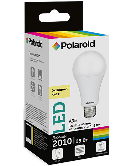 

Светодиодная лампа Polaroid 220V A95 25W 4000K E27 2010lm