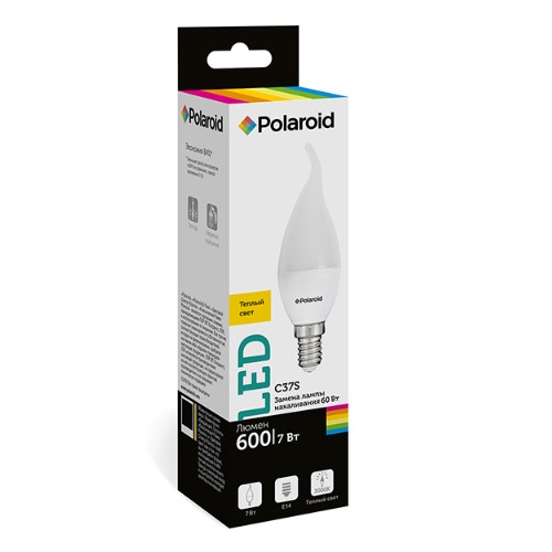 

Светодиодная лампа Polaroid 220V C37S 7W 3000K E14 600lm