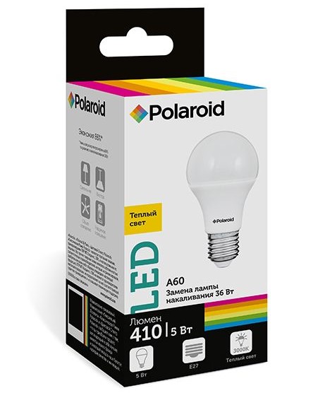 

Светодиодная лампа Polaroid 220V C37 5W 3000K E14 425lm