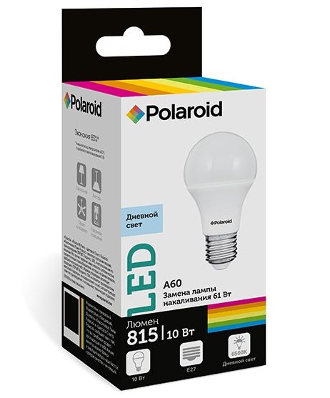 

Светодиодная лампа Polaroid 220V A60 10W 6500K E27 815lm