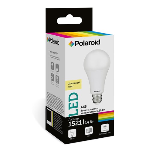 

Светодиодная лампа Polaroid 220V A65 14W 4000K E27 1521lm