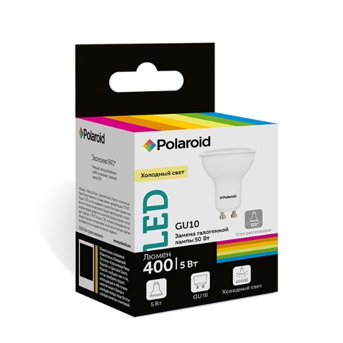 

Светодиодная лампа Polaroid 220V GU10 5W 4000K GU10 400lm