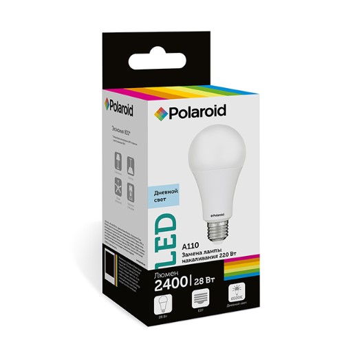 

Светодиодная лампа Polaroid 220V A110 28W 6500K E27 2400lm