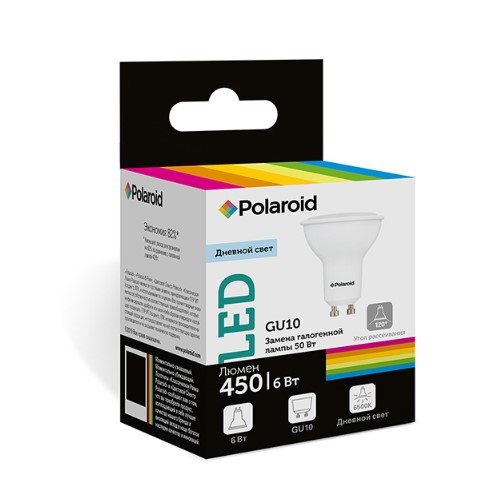 

Светодиодная лампа Polaroid 220V GU10 6W 6500K GU10 450lm