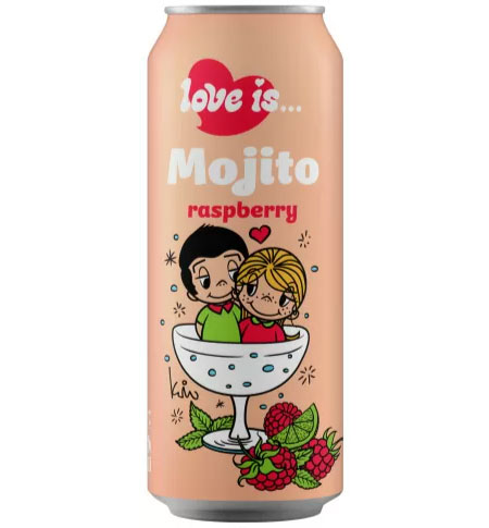Напиток газированный Love Is: Мохито – Вкус малины (450 мл)