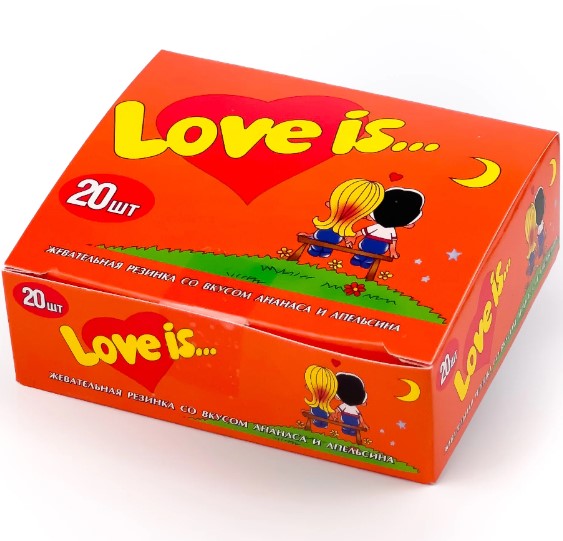 цена Жевательная резинка Love Is: Вкус Ананас и апельсин – упаковка 20 шт.