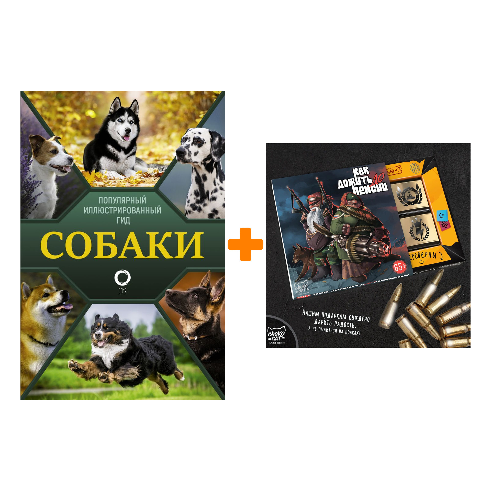 

Набор Собаки. Популярный иллюстрированный гид + Шоколад Кэт 12 Как дожить до пенсии 60г