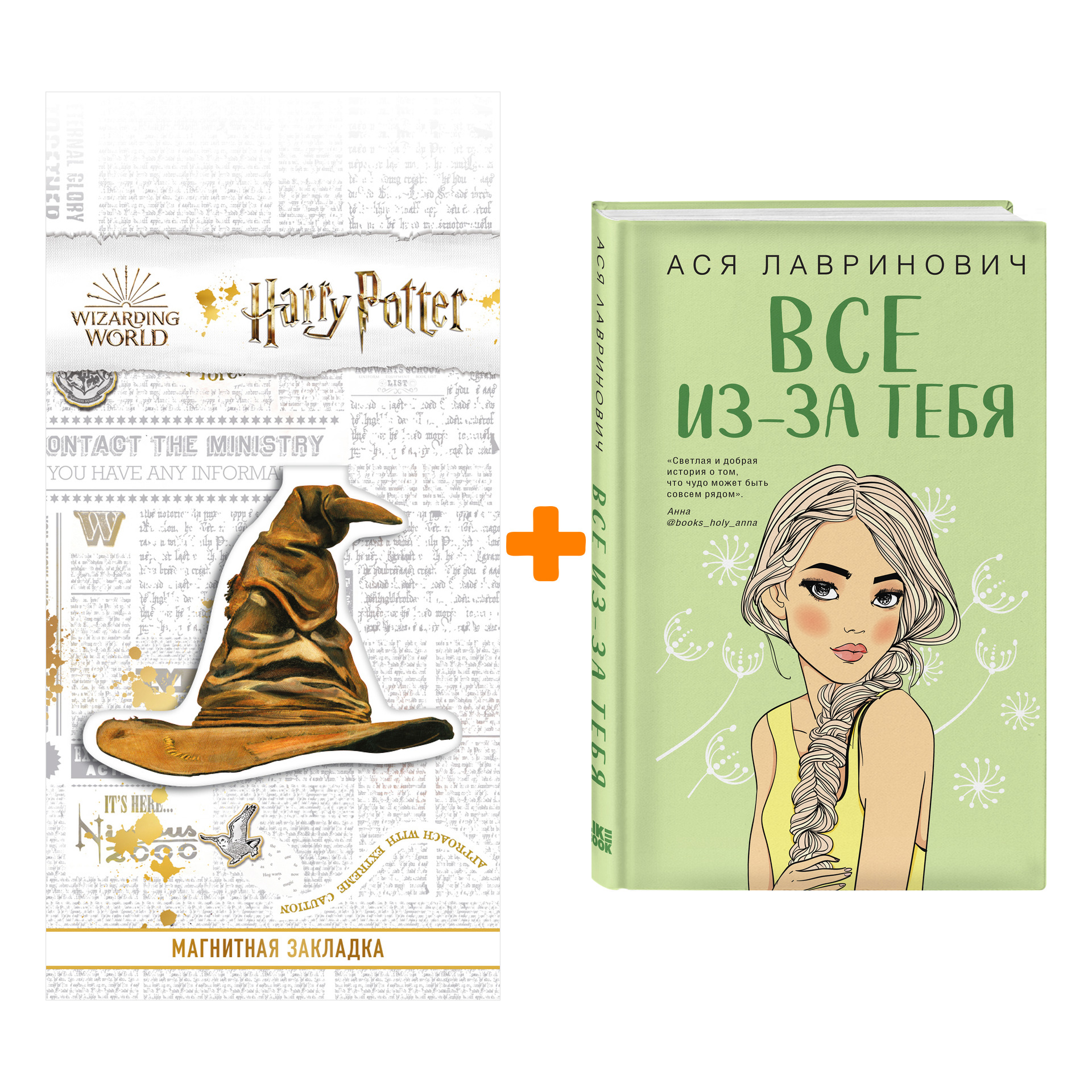 

Набор Все из-за тебя. Ася Лавринович + Закладка Harry Potter Распределяющая шляпа магнитная