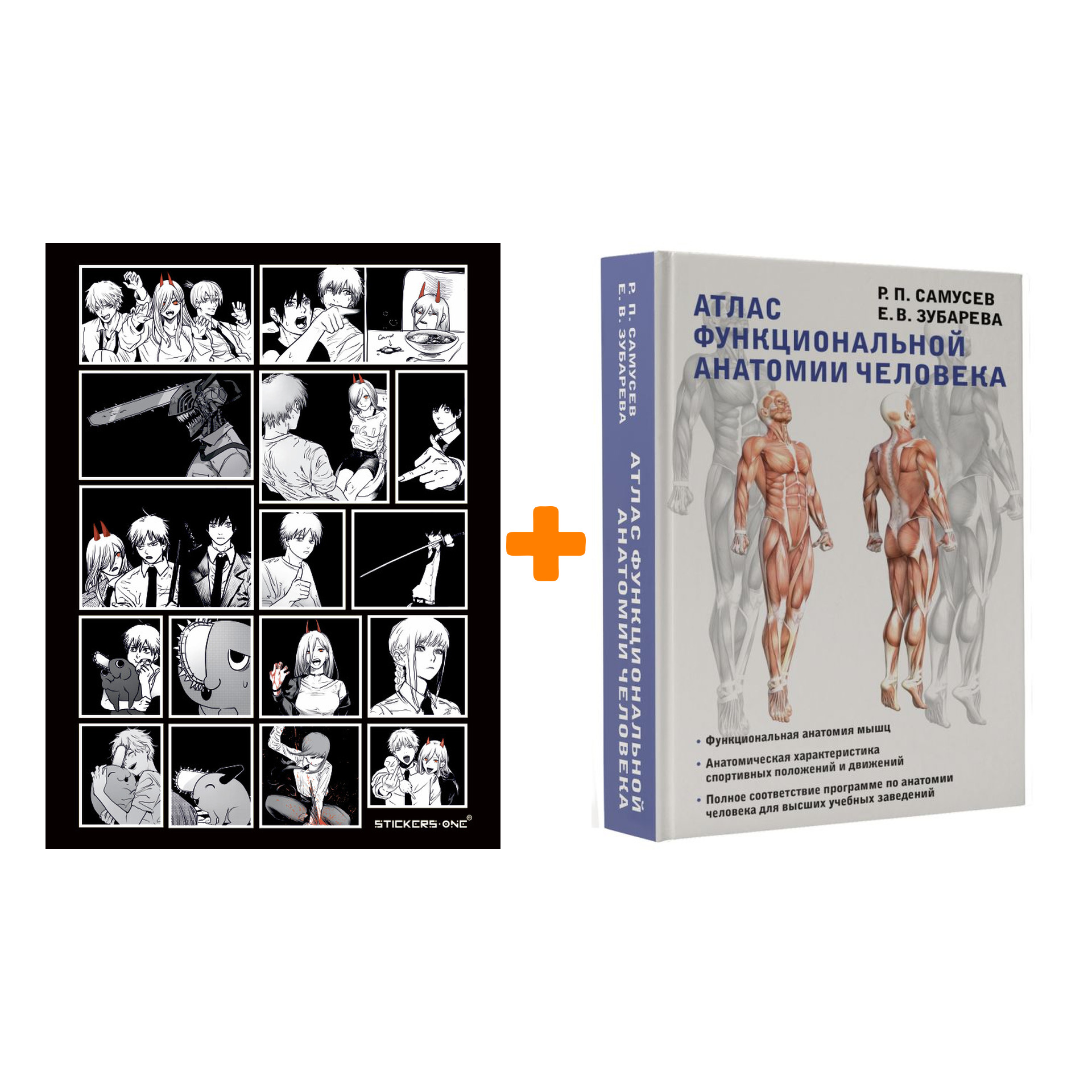 

Набор Атлас функциональной анатомии человека. Самусев Р.П., Зубарева Е.В. + Стикерпак Chainsaw Man