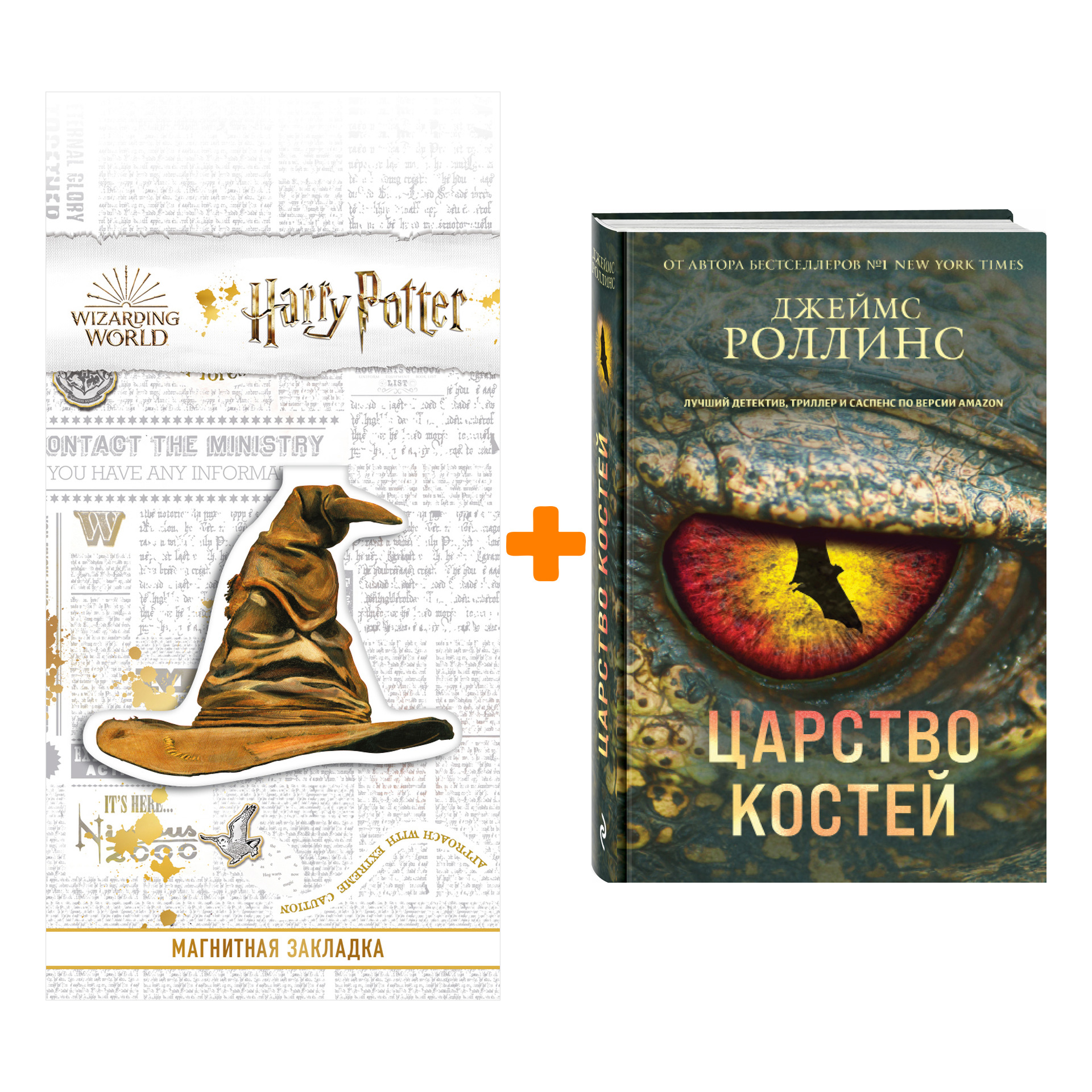 

Набор Царство костей. Джеймс Роллинс + Закладка Harry Potter Распределяющая шляпа магнитная