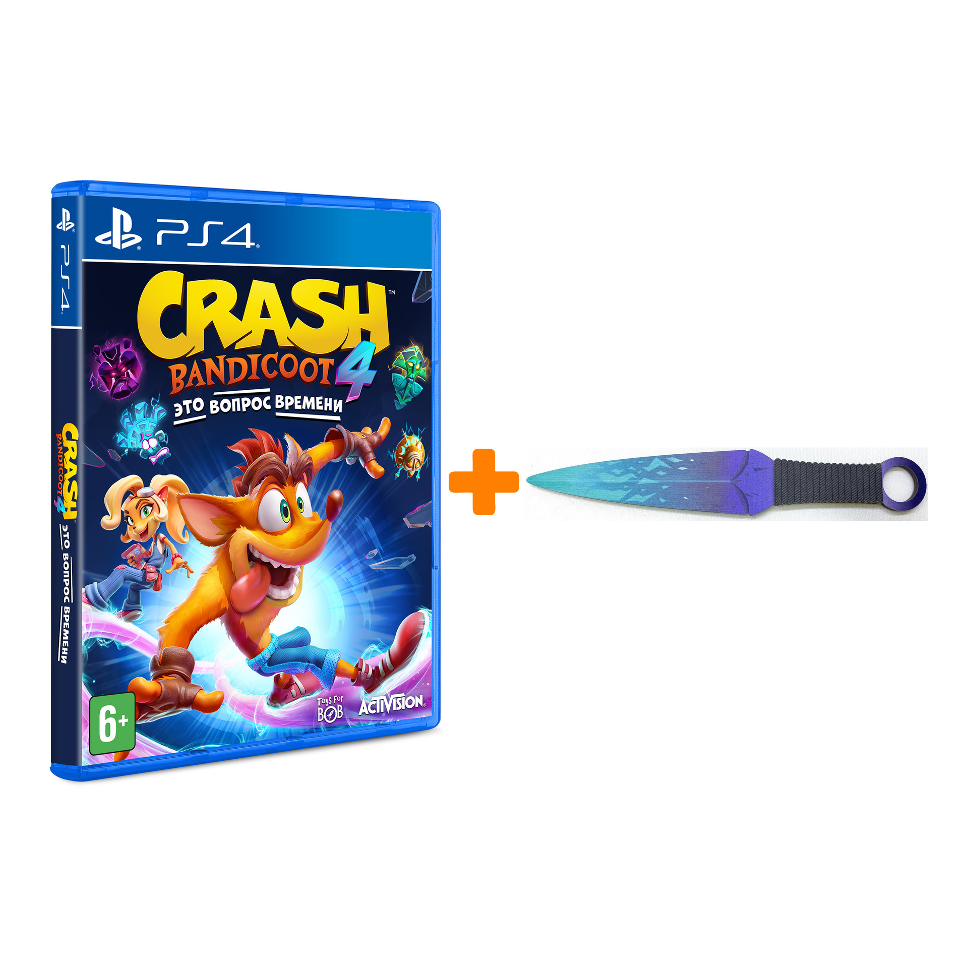 

Набор Crash Bandicoot 4: Это Вопрос Времени [PS4, русские субтитры] + Оружие игровое нож Кунай 2 Холодное пламя деревянный