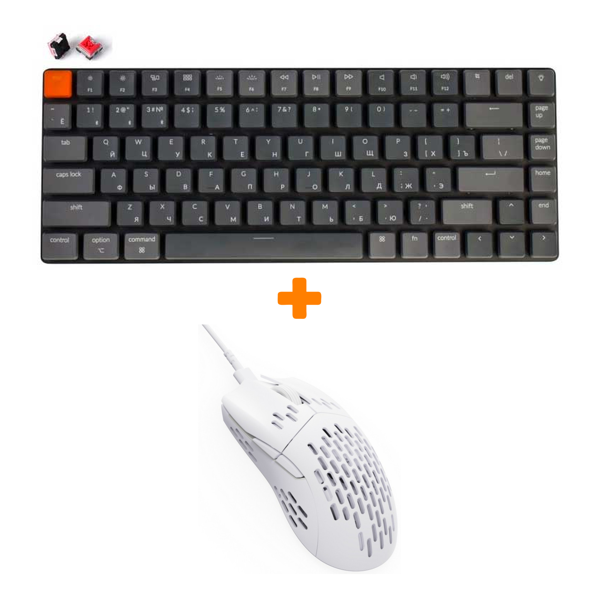 

Набор «Keychron K3» (Мышь M1 white клавиатура K3 Low Profile, Red Switch, Dark Gray)