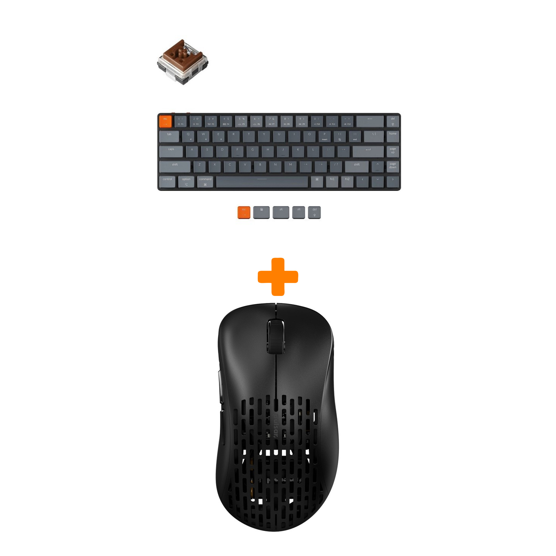 

Набор Мышь Pulsar Xlite Wireless V2 Competition Black + Клавиатура Keychron K7 Low Profile, RGB, Brown Switch