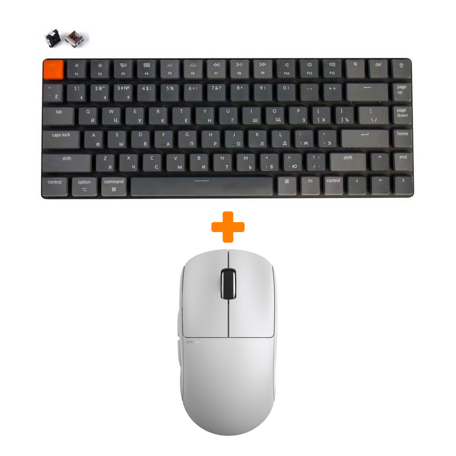 

Набор Мышь Pulsar X2 Wireless White + Клавиатура Keychron K3, RGB Brown Switch