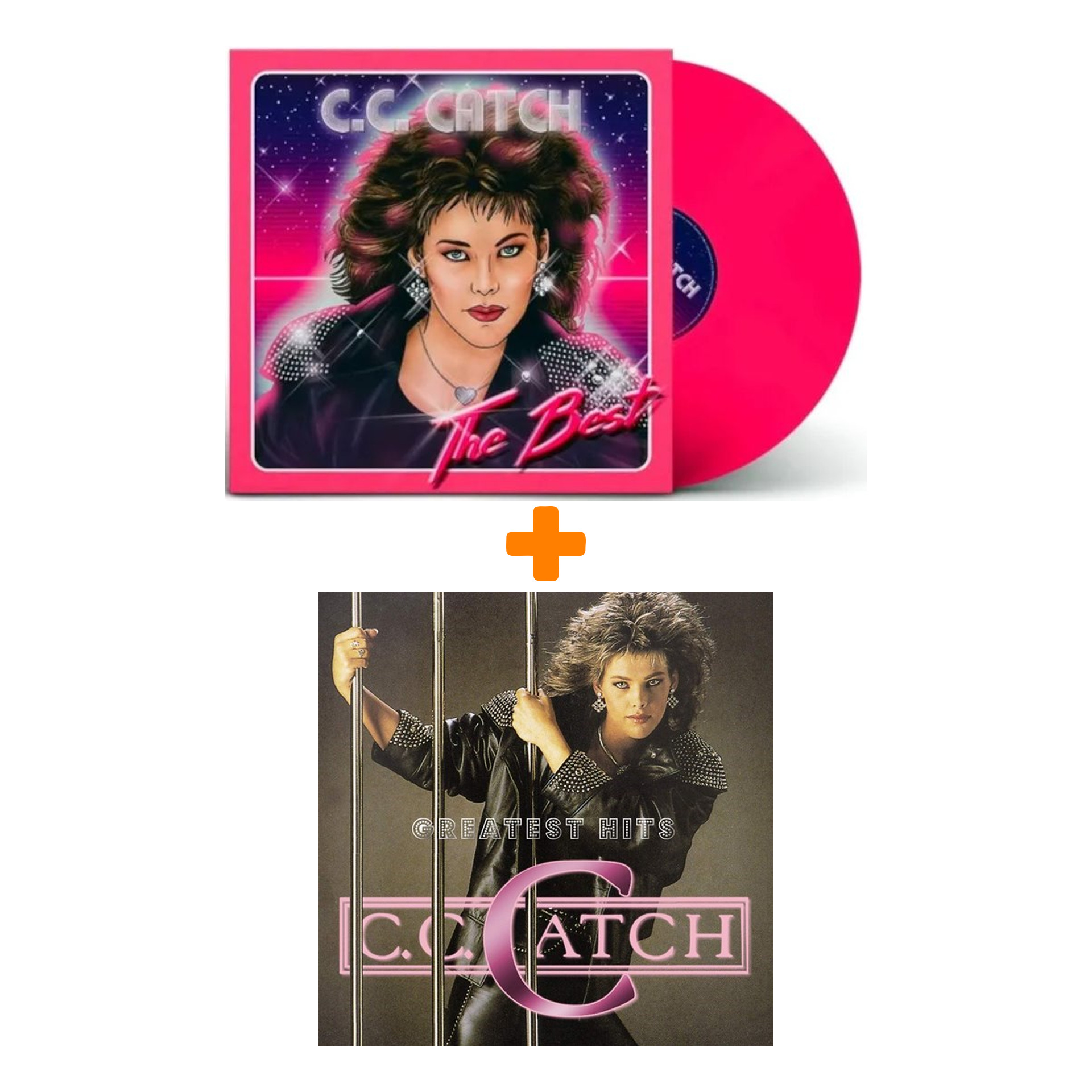 

Набор для меломанов «Поп»: C.C. Catch – The Best. Coloured Pink Vinyl (LP) + C.C. Catch – Greatest Hits (CD)