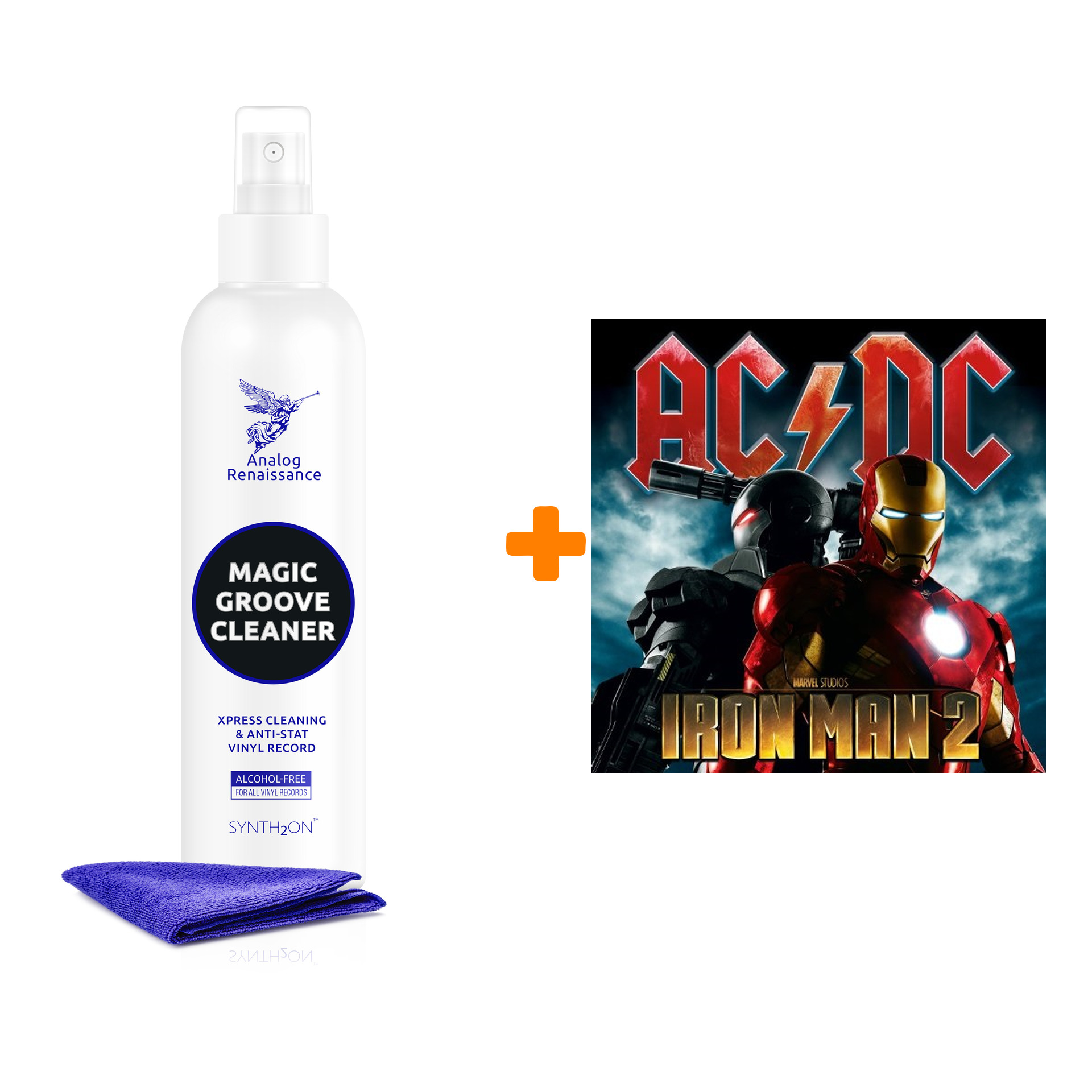 AC/DC OST Iron Man 2 2LP + Спрей для очистки LP с микрофиброй 250мл Набор