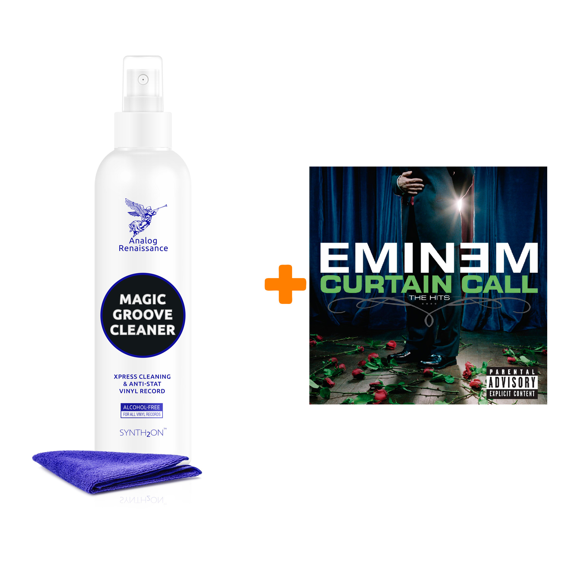 

EMINEM Curtain Call The Hits 2LP + Спрей для очистки LP с микрофиброй 250мл Набор