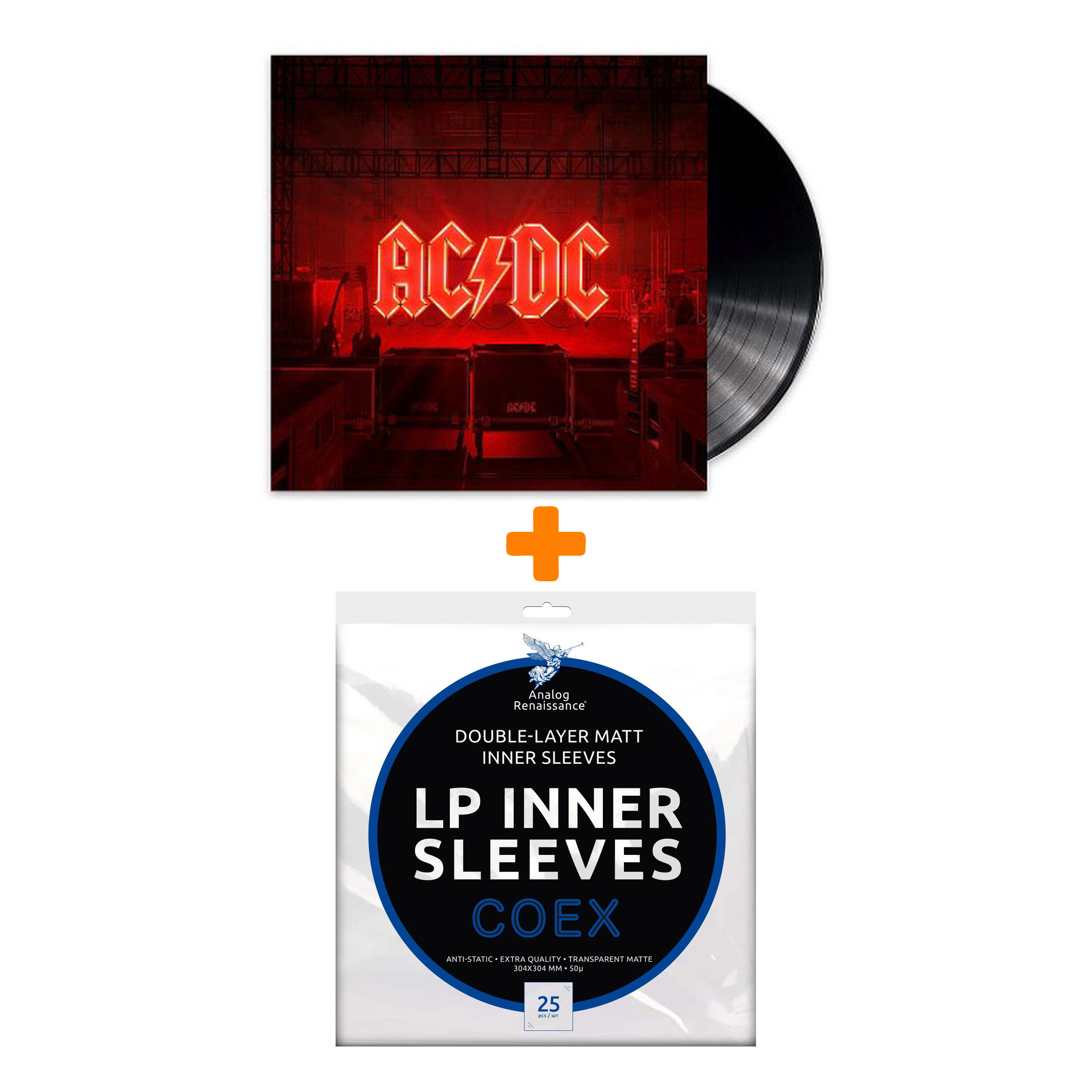 AC/DC Power Up LP + Конверты внутренние COEX для грампластинок 12 25шт Набор