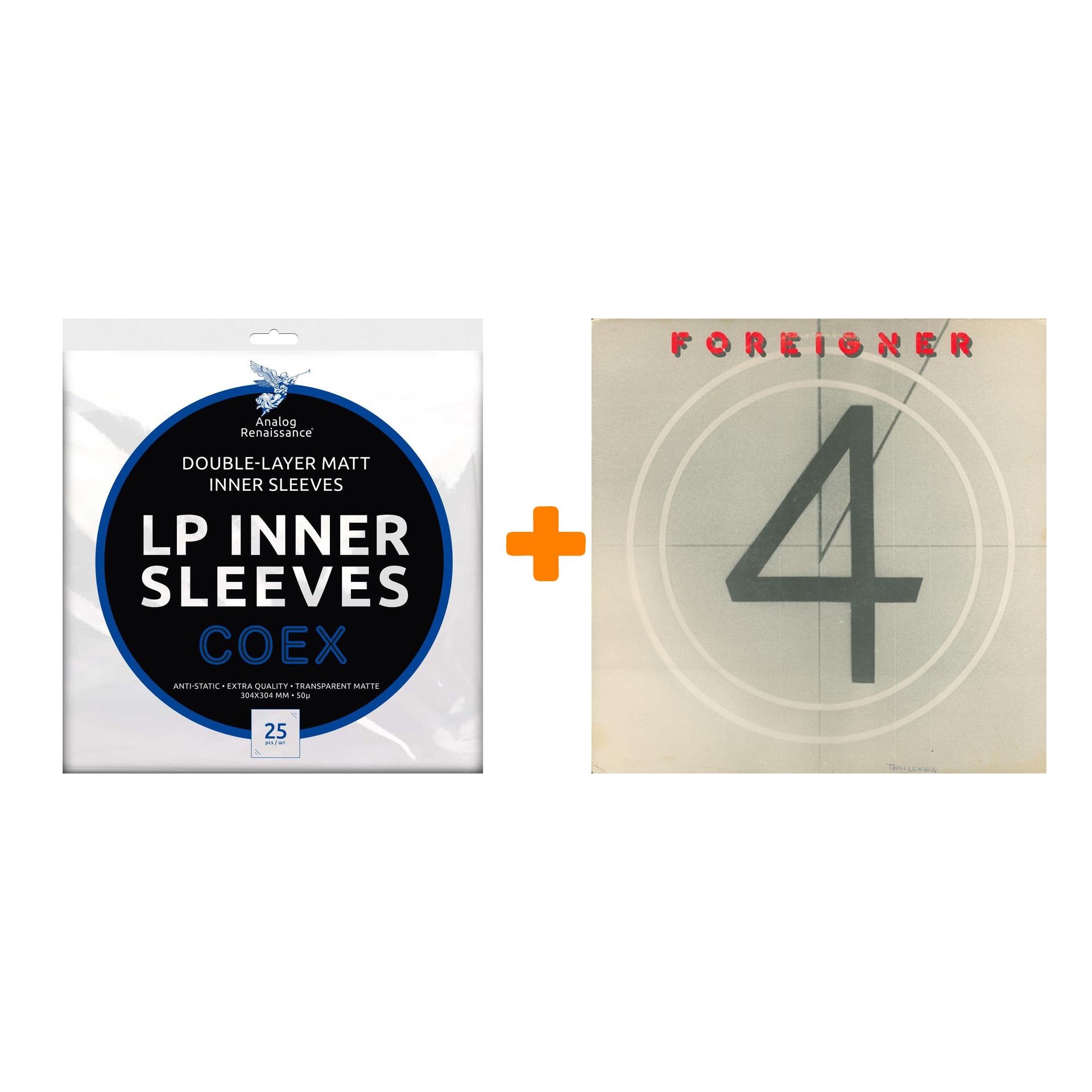 FOREIGNER 4 LP + Конверты внутренние COEX для грампластинок 12 25шт Набор