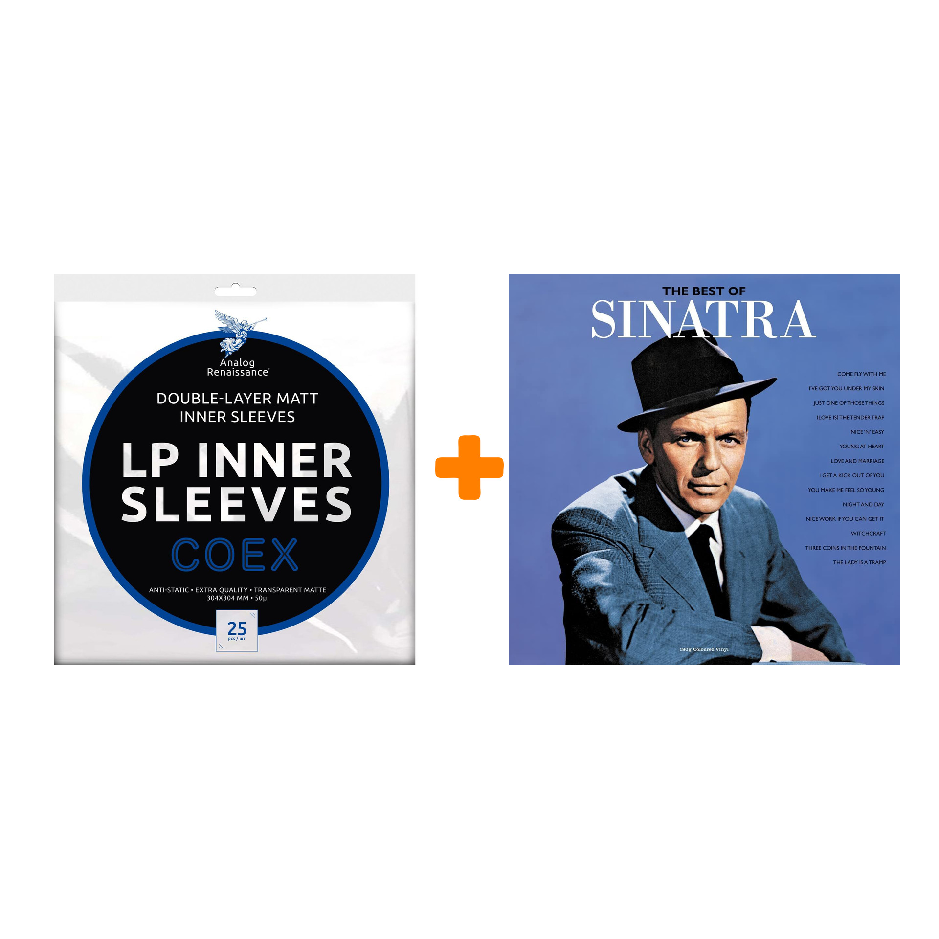 

SINATRA FRANK Best Of Coloured Blue Vinyl LP + Конверты внутренние COEX для грампластинок 12" 25шт Набор