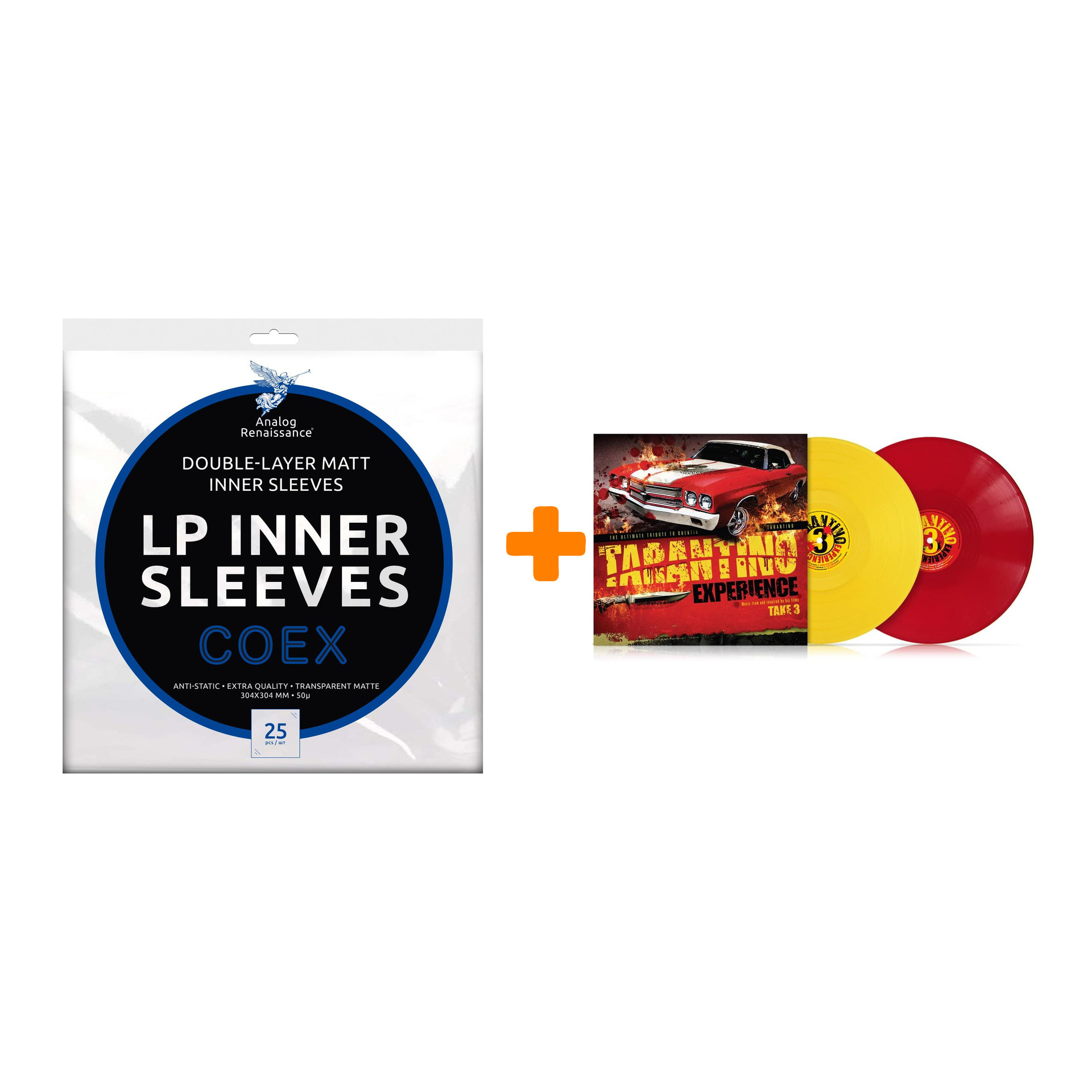 V/A Tarantino Experience Take 3 Coloured Red & Yellow Vinyl 2LP + Конверты внутренние COEX для грампластинок 12 25шт Набор