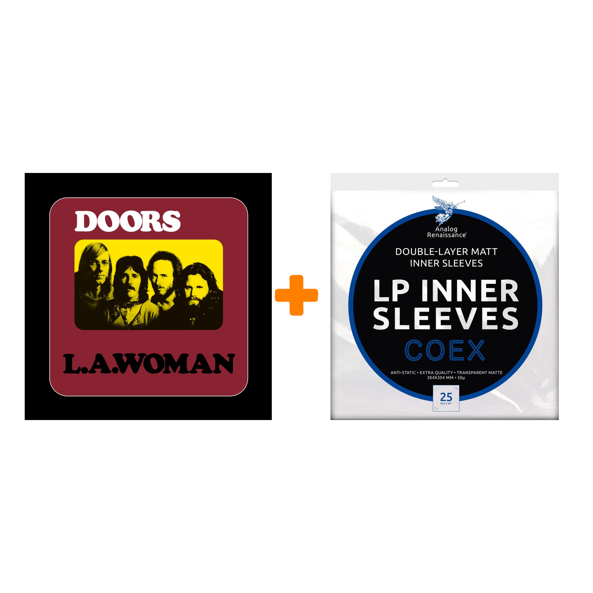 

THE DOORS L.A. Woman 50th Anniversary LP+3CD + Конверты внутренние COEX для грампластинок 12" 25шт Набор