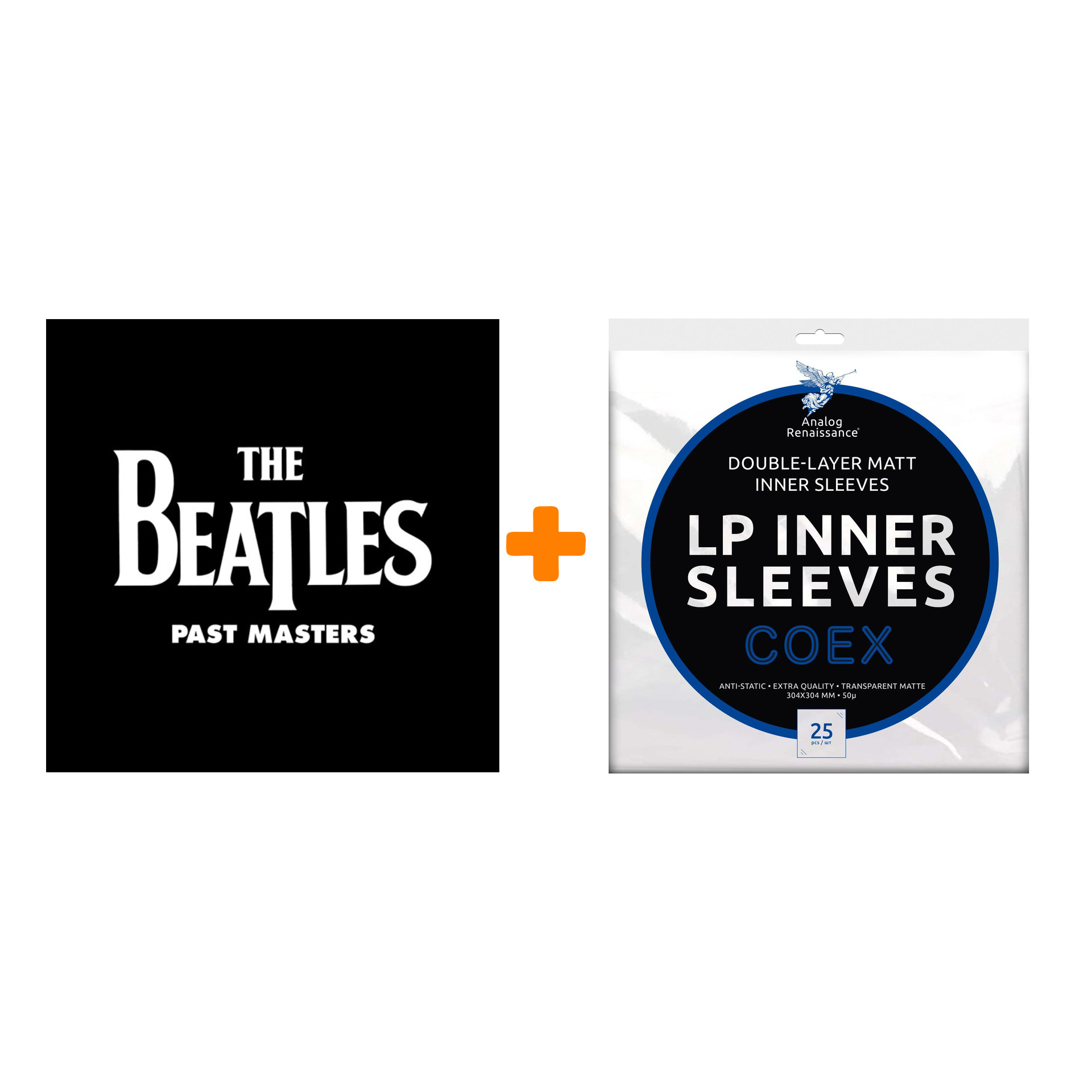 

THE BEATLES Past Masters 2LP + Конверты внутренние COEX для грампластинок 12" 25шт Набор