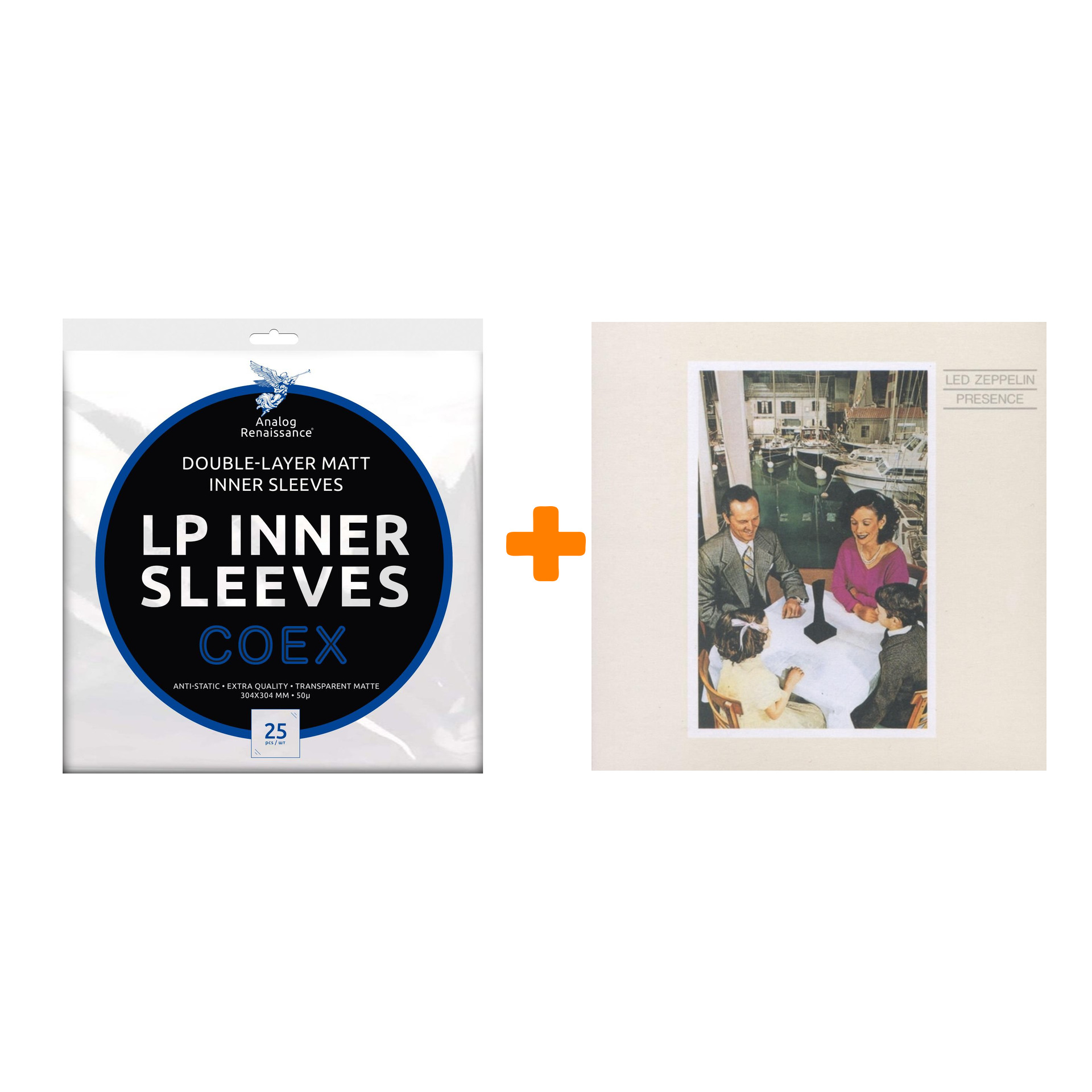 цена LED ZEPPELIN Presence Original Recording Remastered LP + Конверты внутренние COEX для грампластинок 12 25шт Набор