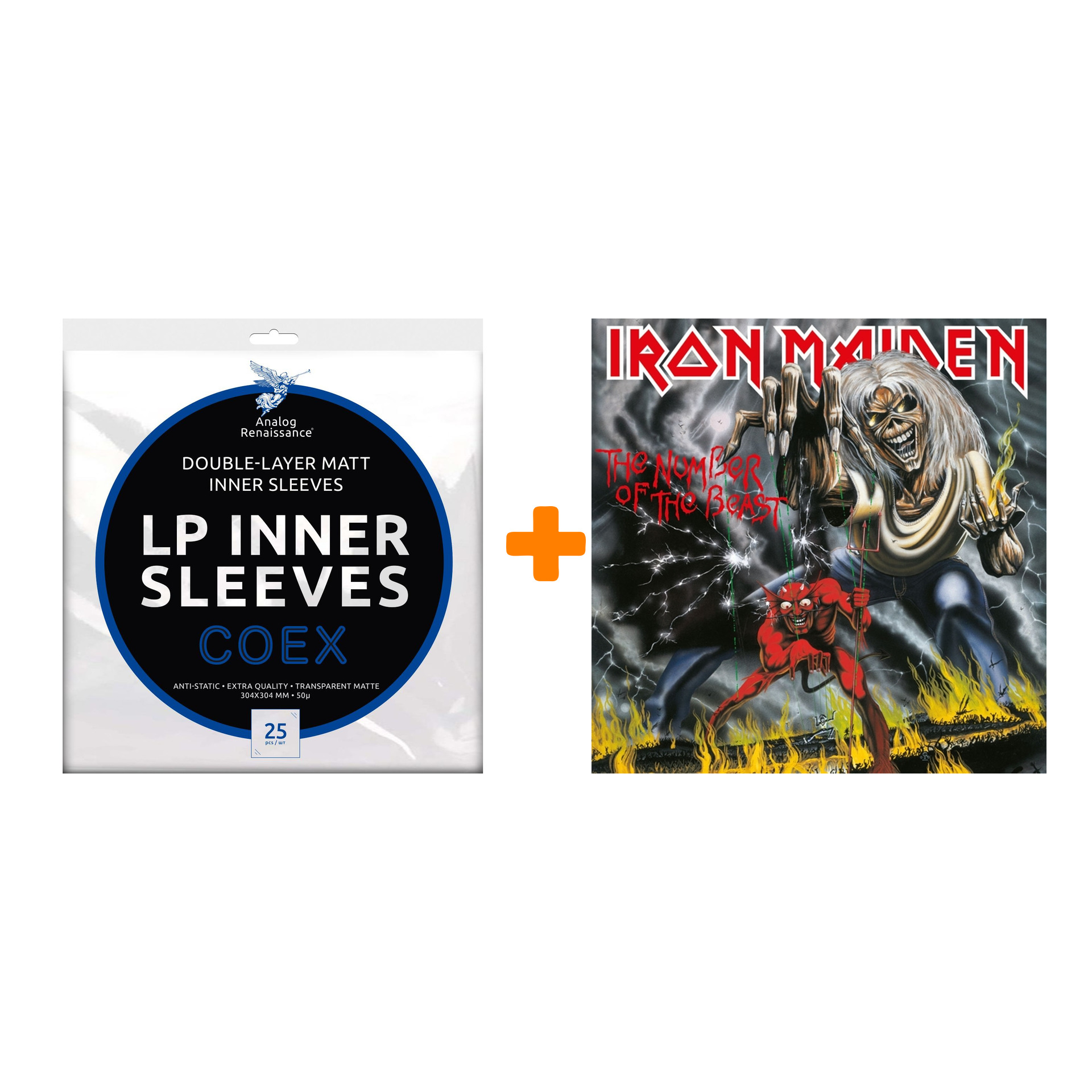 

IRON MAIDEN The Number Of The Beast LP + Конверты внутренние COEX для грампластинок 12" 25шт Набор