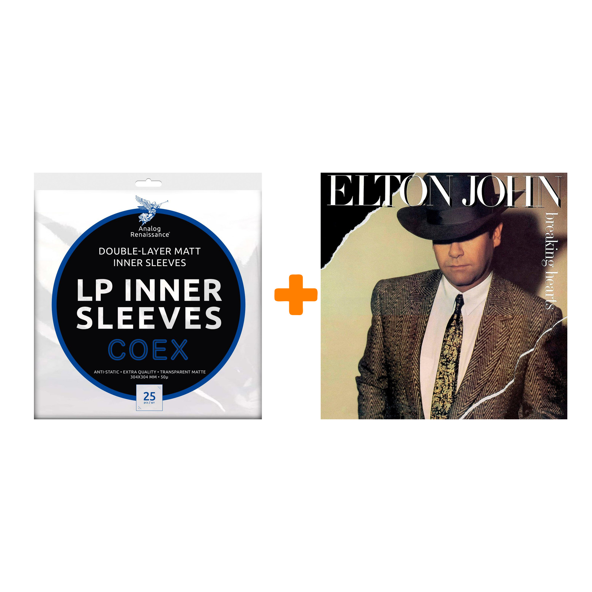 JOHN ELTON Breaking Hearts Remastered LP + Конверты внутренние COEX для грампластинок 12 25шт Набор