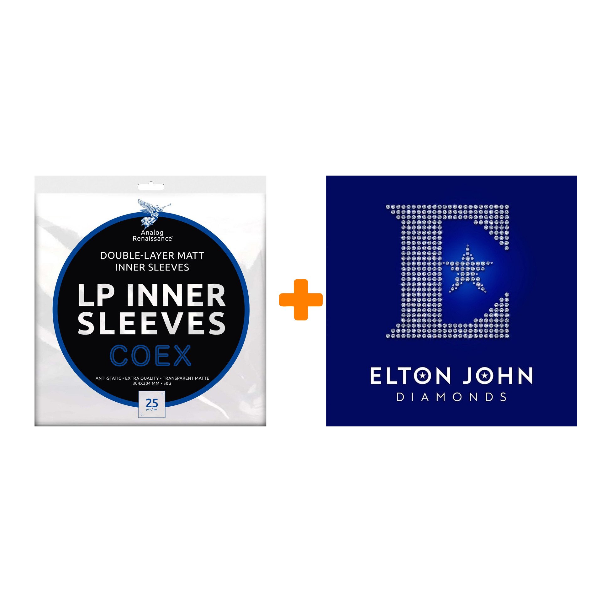 JOHN ELTON Diamonds 2LP + Конверты внутренние COEX для грампластинок 12 25шт Набор