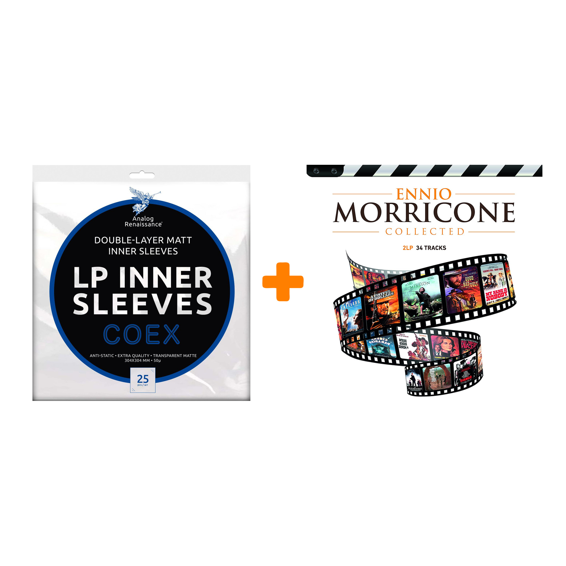 MORRICONE ENNIO Collected 2LP + Конверты внутренние COEX для грампластинок 12 25шт Набор
