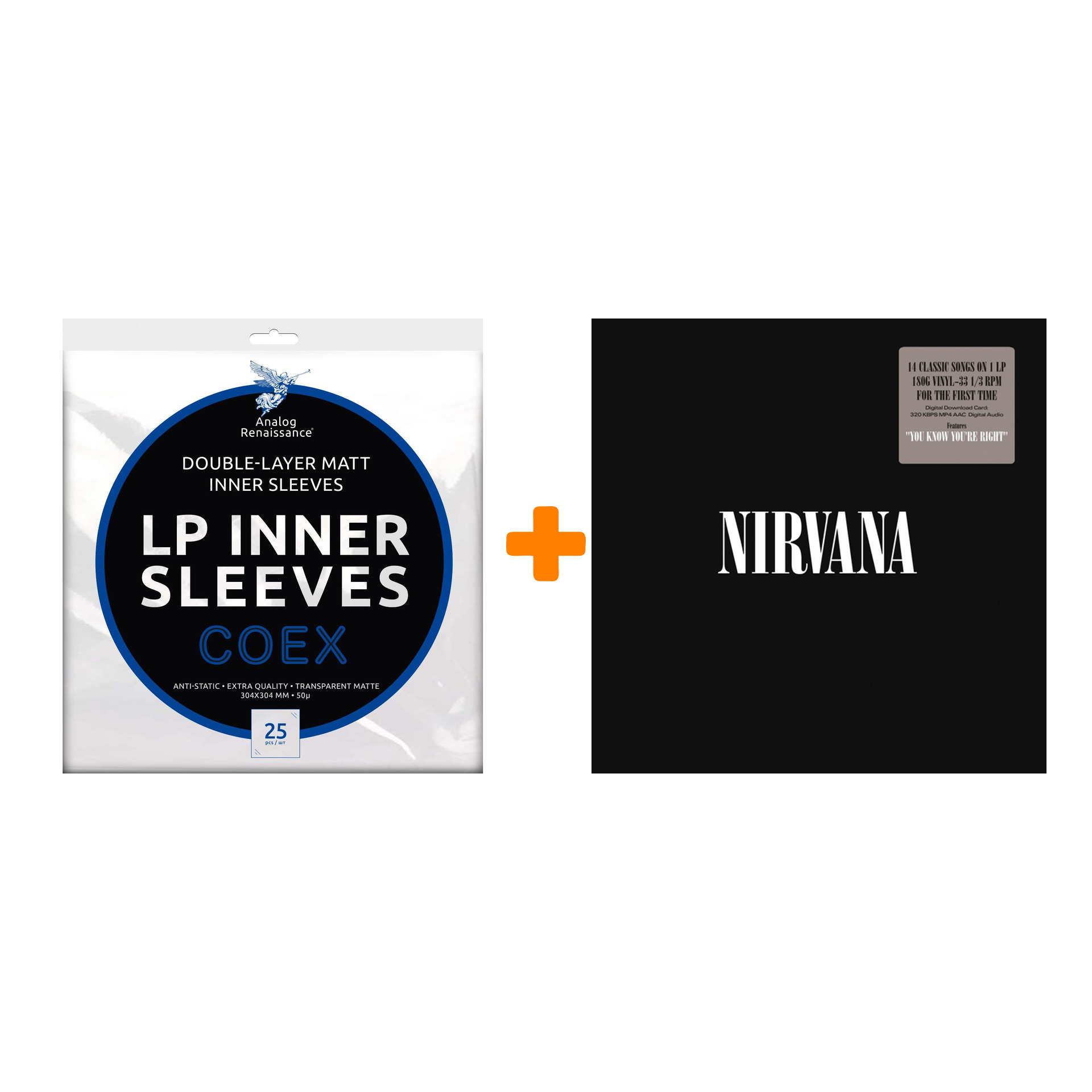 NIRVANA Nirvana LP + Конверты внутренние COEX для грампластинок 12 25шт Набор