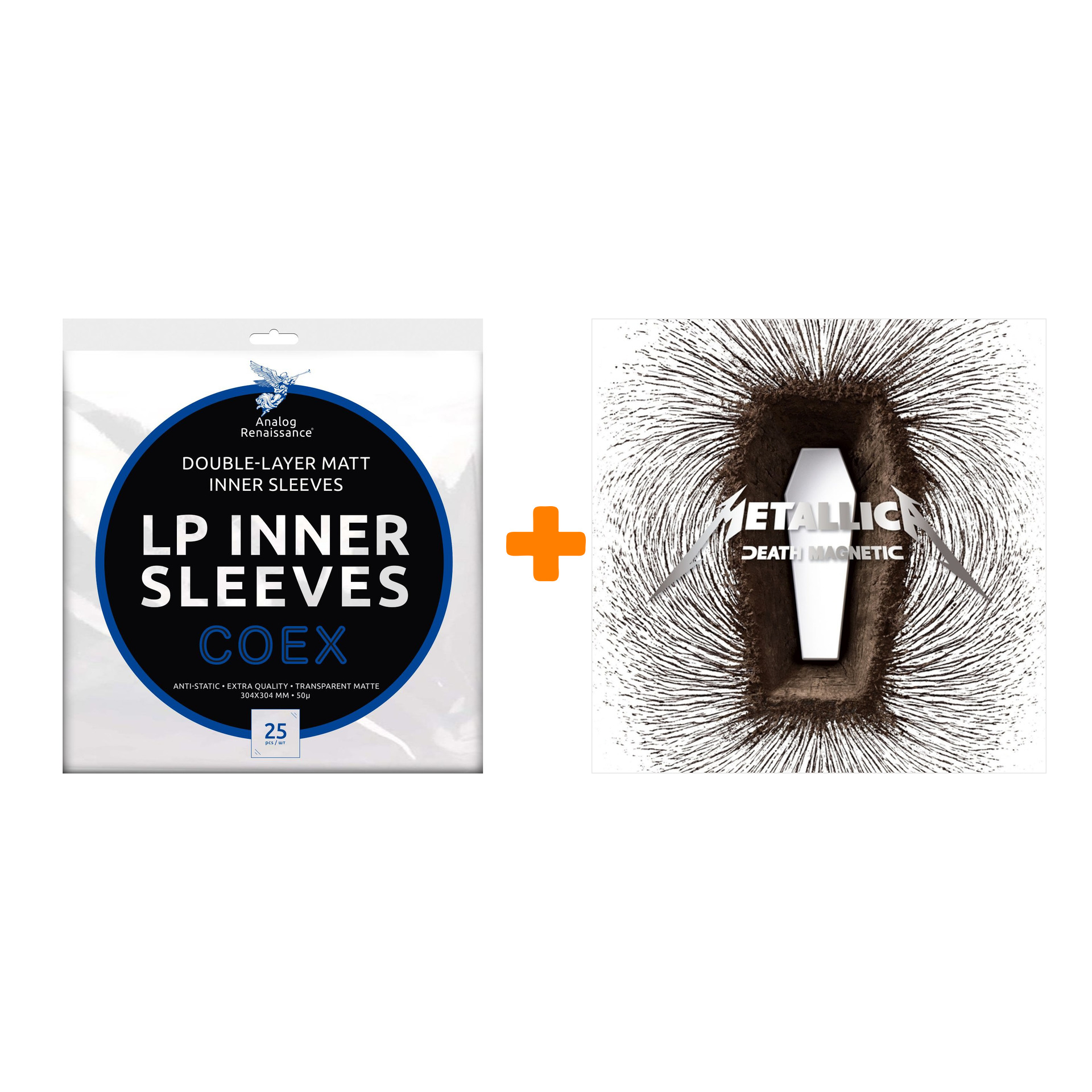 METALLICA Death Magnetic 2LP + Конверты внутренние COEX для грампластинок 12 25шт Набор