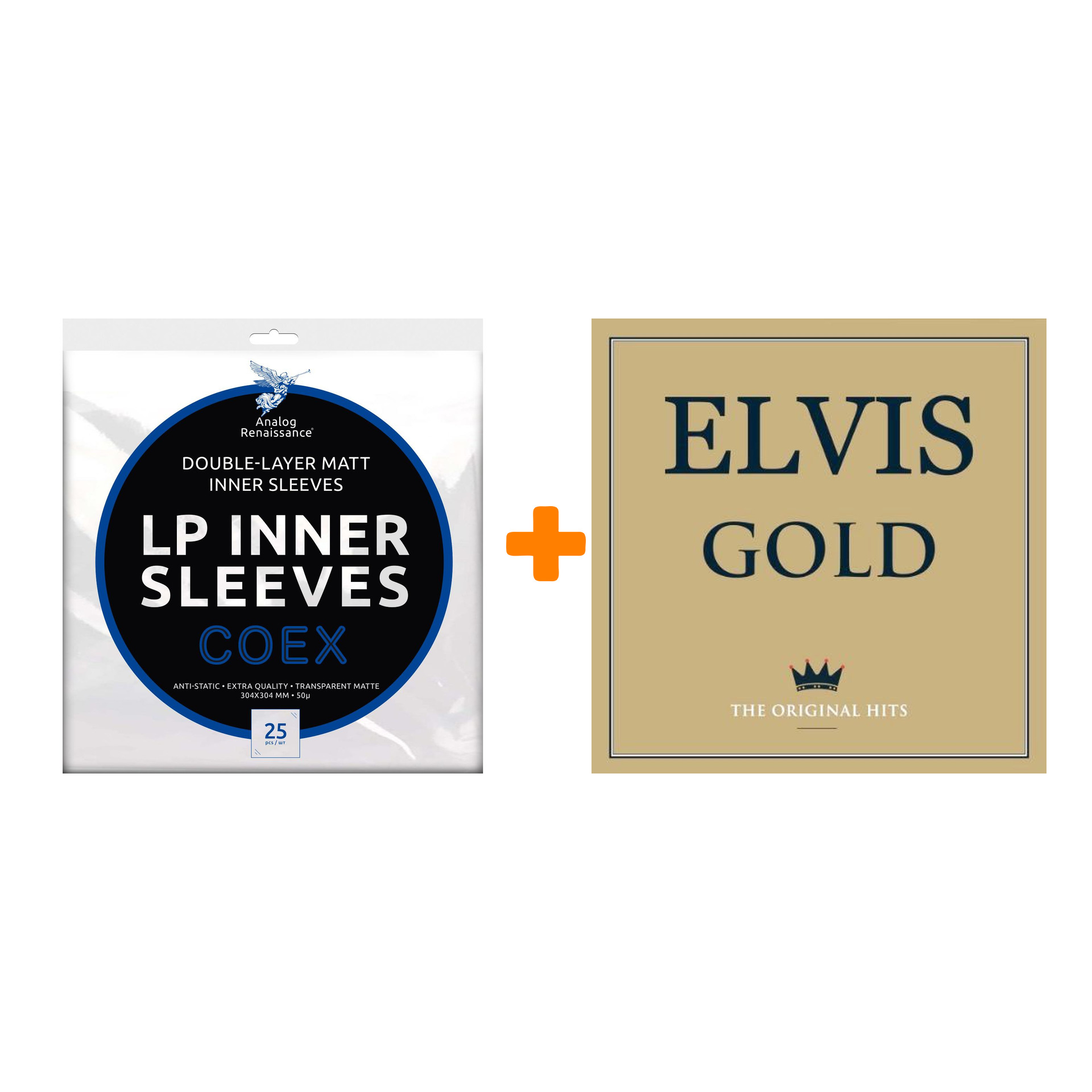 цена PRESLEY ELVIS Gold 2LP + Конверты внутренние COEX для грампластинок 12 25шт Набор