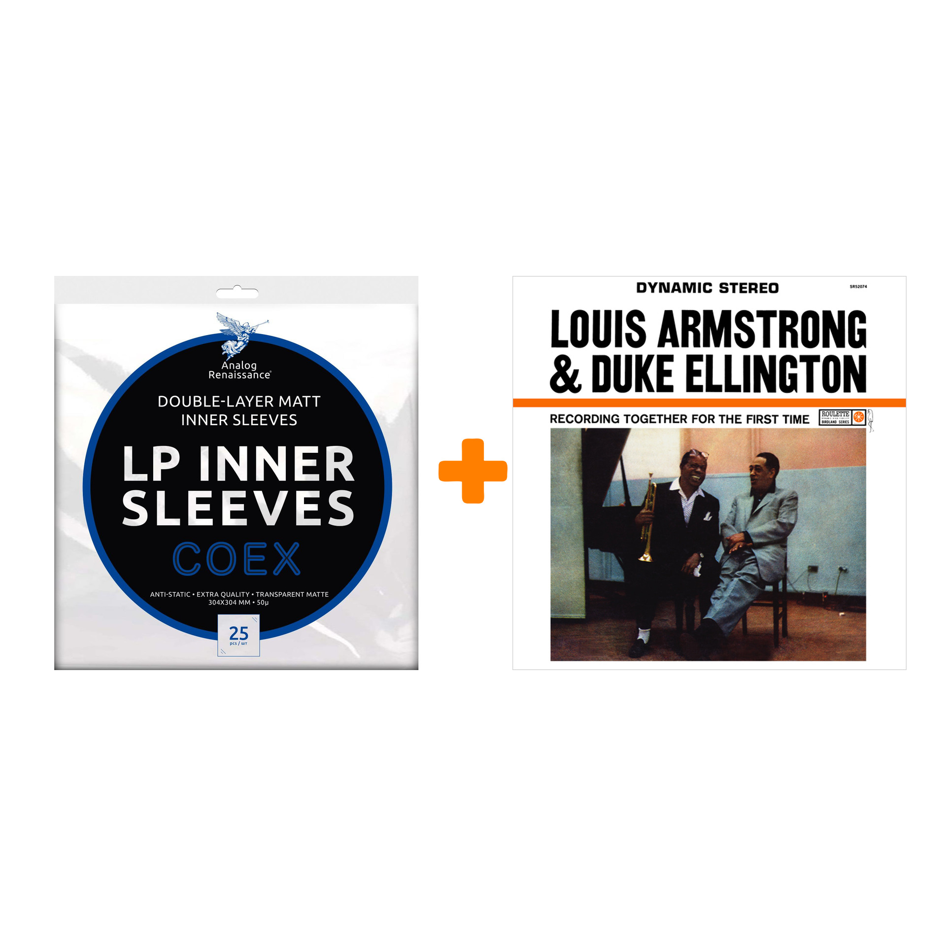 ARMSTRONG LOUIS & DUKE ELLINGTON Recording Together For The First Time LP + Конверты внутренние COEX для грампластинок 12 25шт Набор