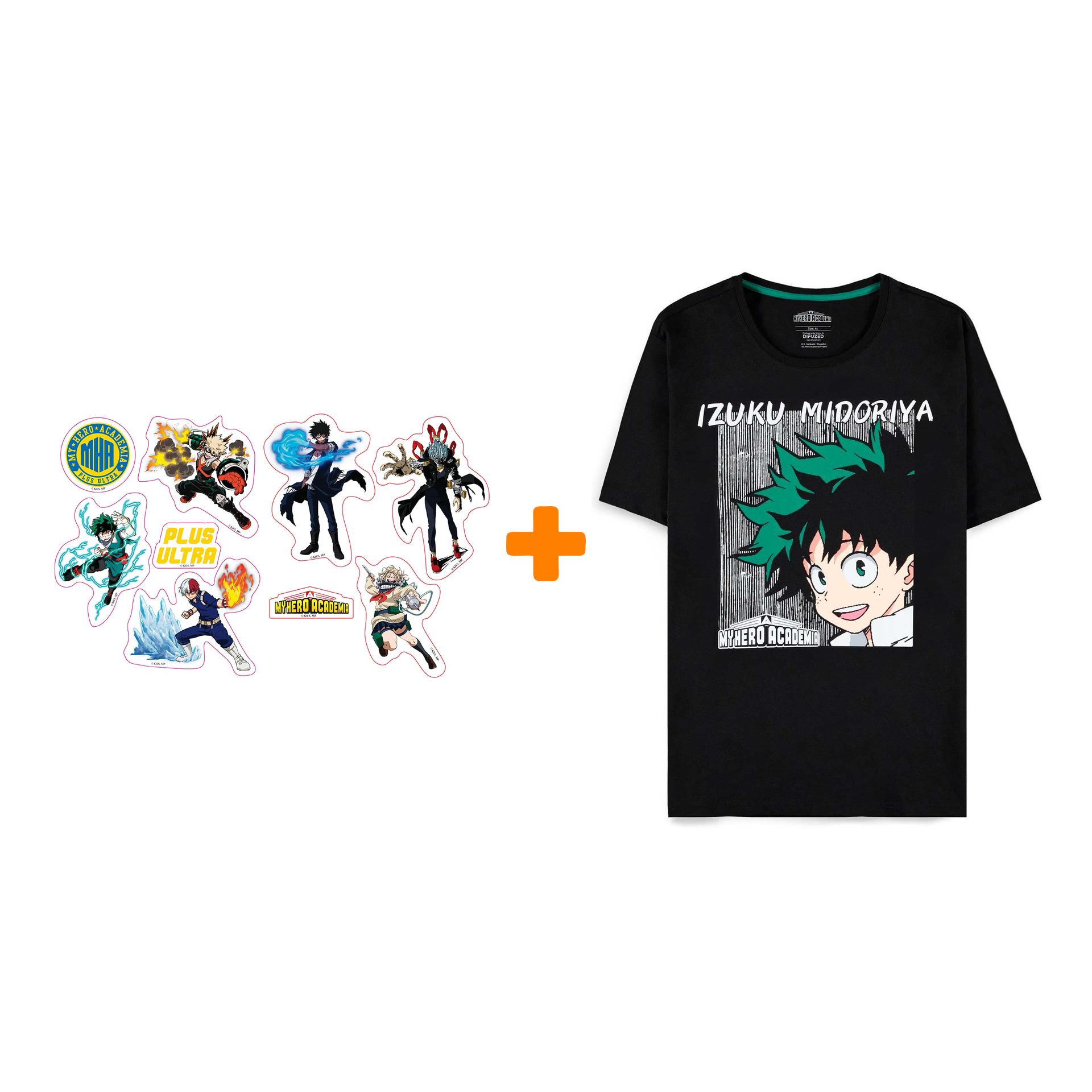 

Набор My Hero Academia (футболка My Hero Academia Izuku Midoriya XL + наклейки Heroes Villains)