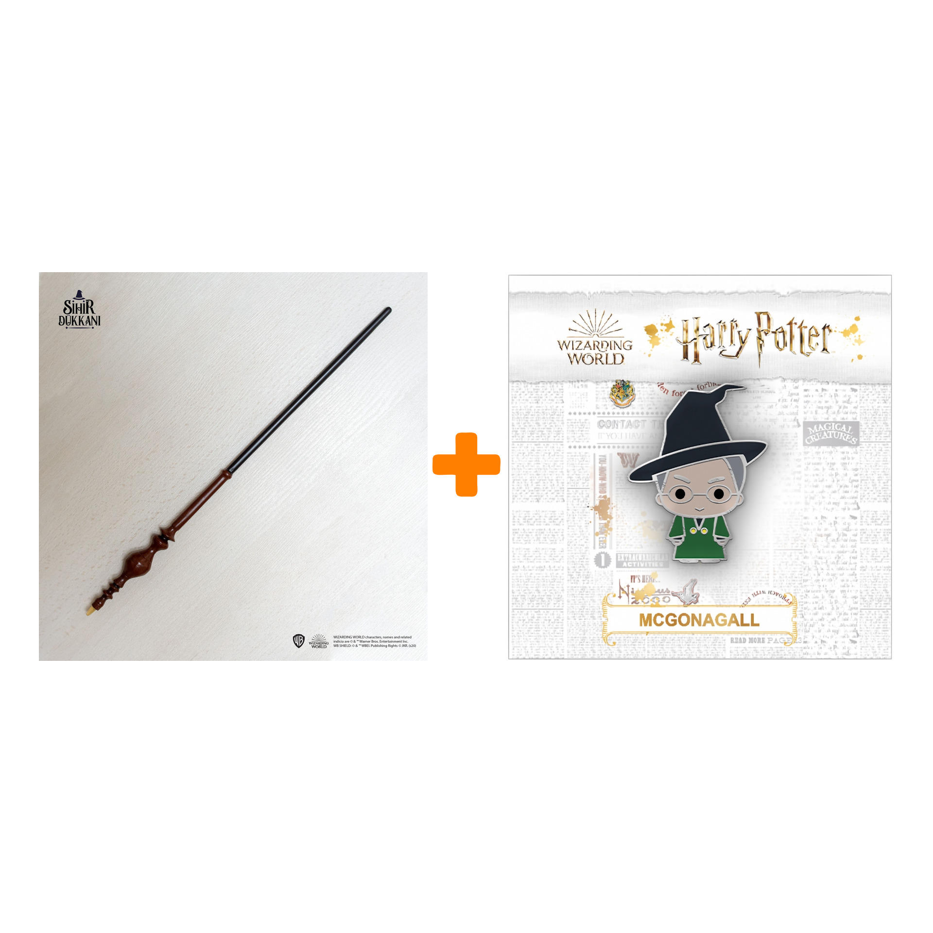 Набор Harry Potter волшебная палочка Minerva McGonagal + значок